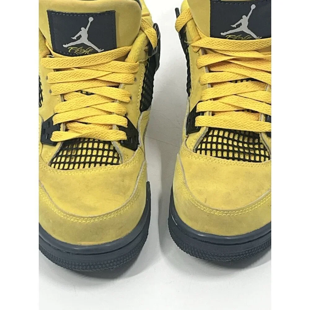 Yellow Air Jordans  4 Retro GS Lightning  2021 Mid Light  SZ 6Y 408452-700